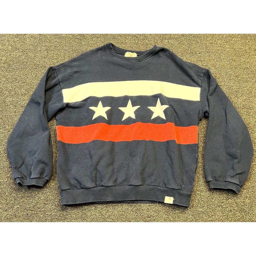 Pull & Bear Paradise League Sweatshirt Mens XL Navy Blue Fleece Lined Cotton